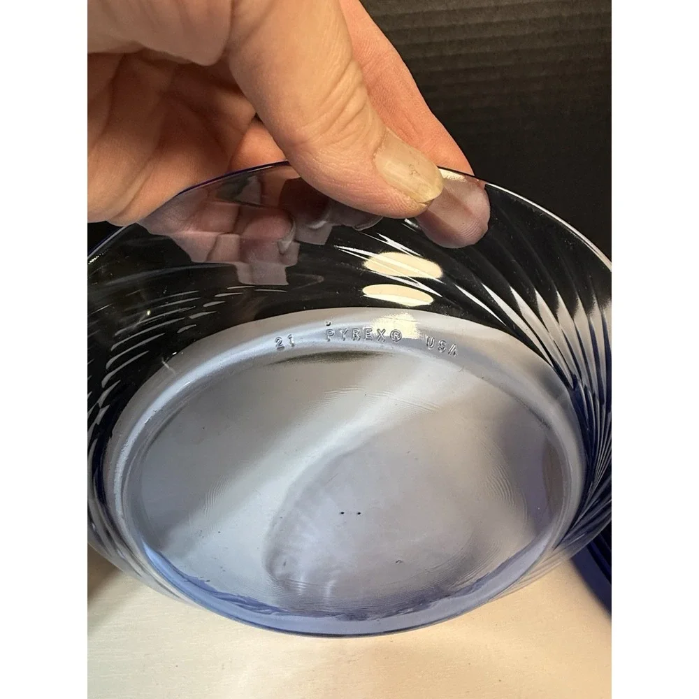 Pyrex FESTIVA Cobalt Blue  Salad/Dessert Plates - Set of 10 - Picture 4 of 5